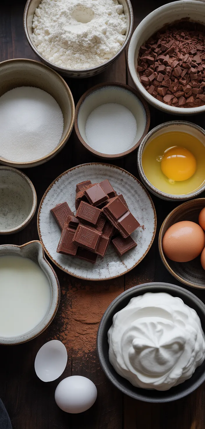 Ingredients photo for Chocolate Mousse Cake Recipe