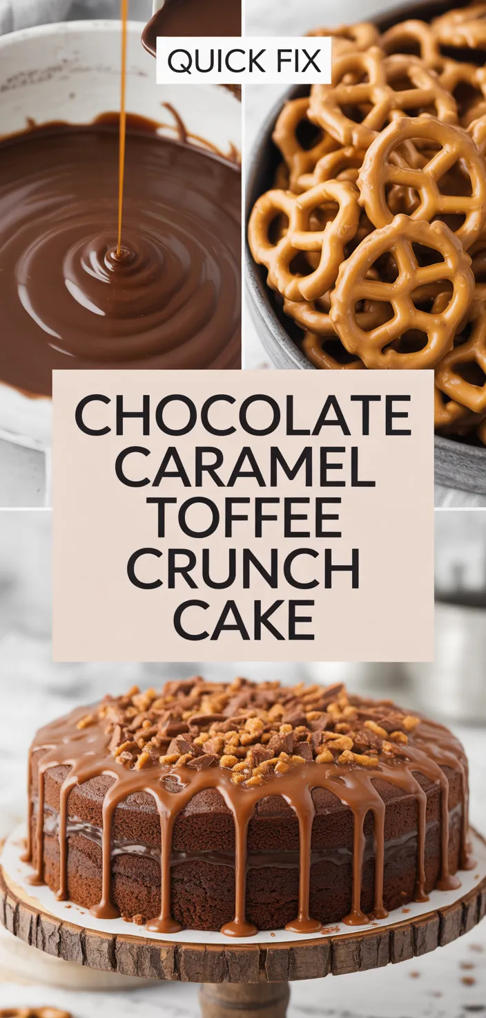 A photo of Chocolate Caramel Toffee Crunch Cake Recipe