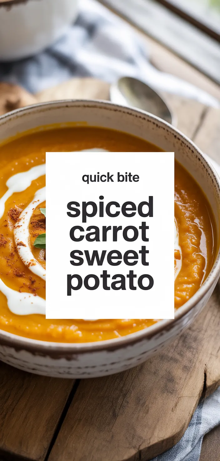 A photo of Easy Spiced Carrot And Sweet Potato Soup Recipe