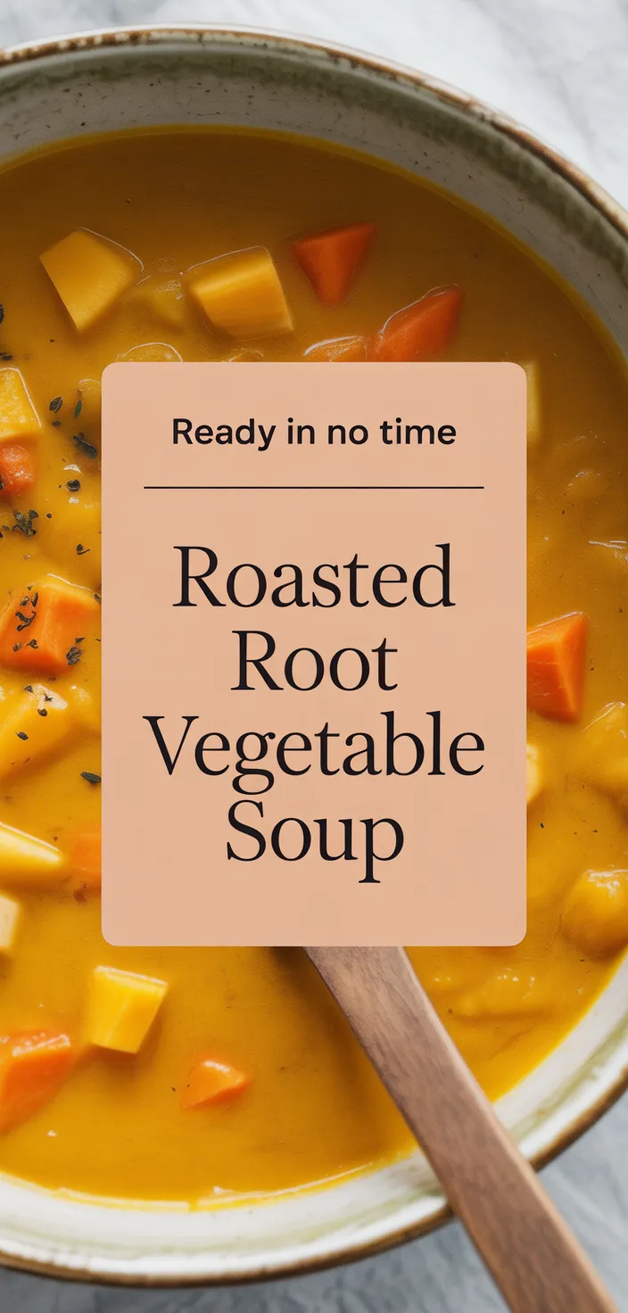 A photo of Roasted Butternut Squash, Sweet Potato And Carrot Soup Recipe