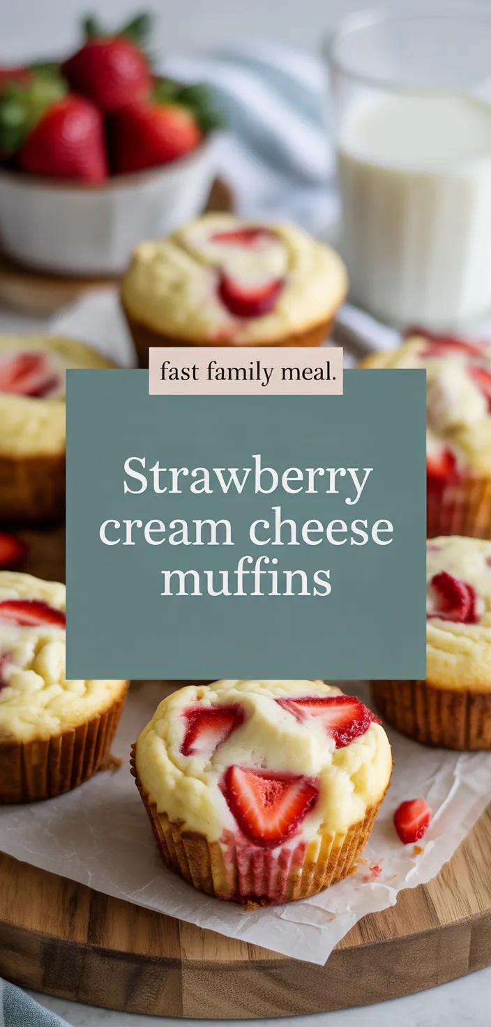 A photo of Strawberry Cream Cheese Muffins – Soft, Sweet & Creamy Recipe