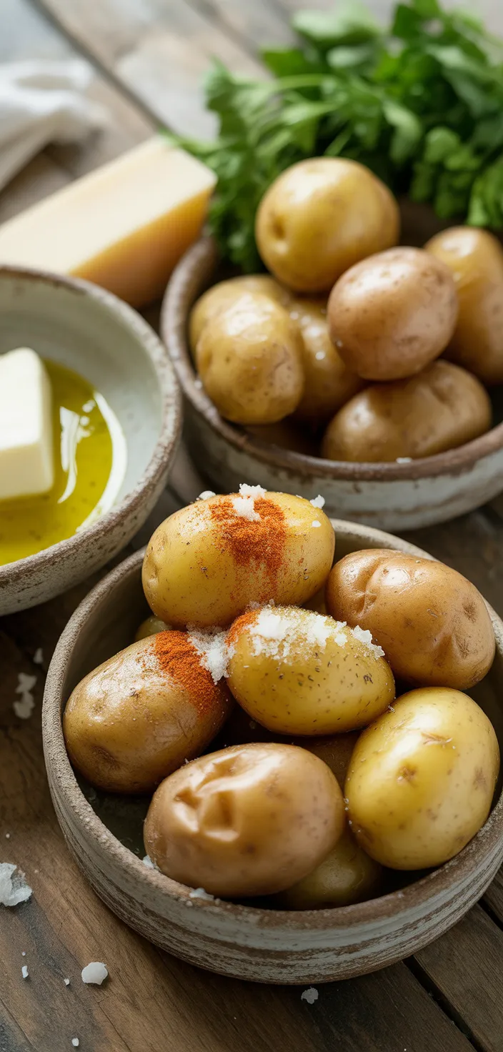 Ingredients photo for Crispy Smashed Potatoes Recipe