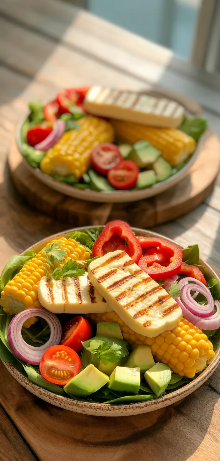 Ingredients photo for Grilled Corn And Halloumi Salad Recipe
