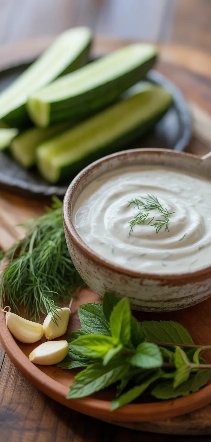 Ingredients photo for Tzatziki Cucumber Salad Recipe