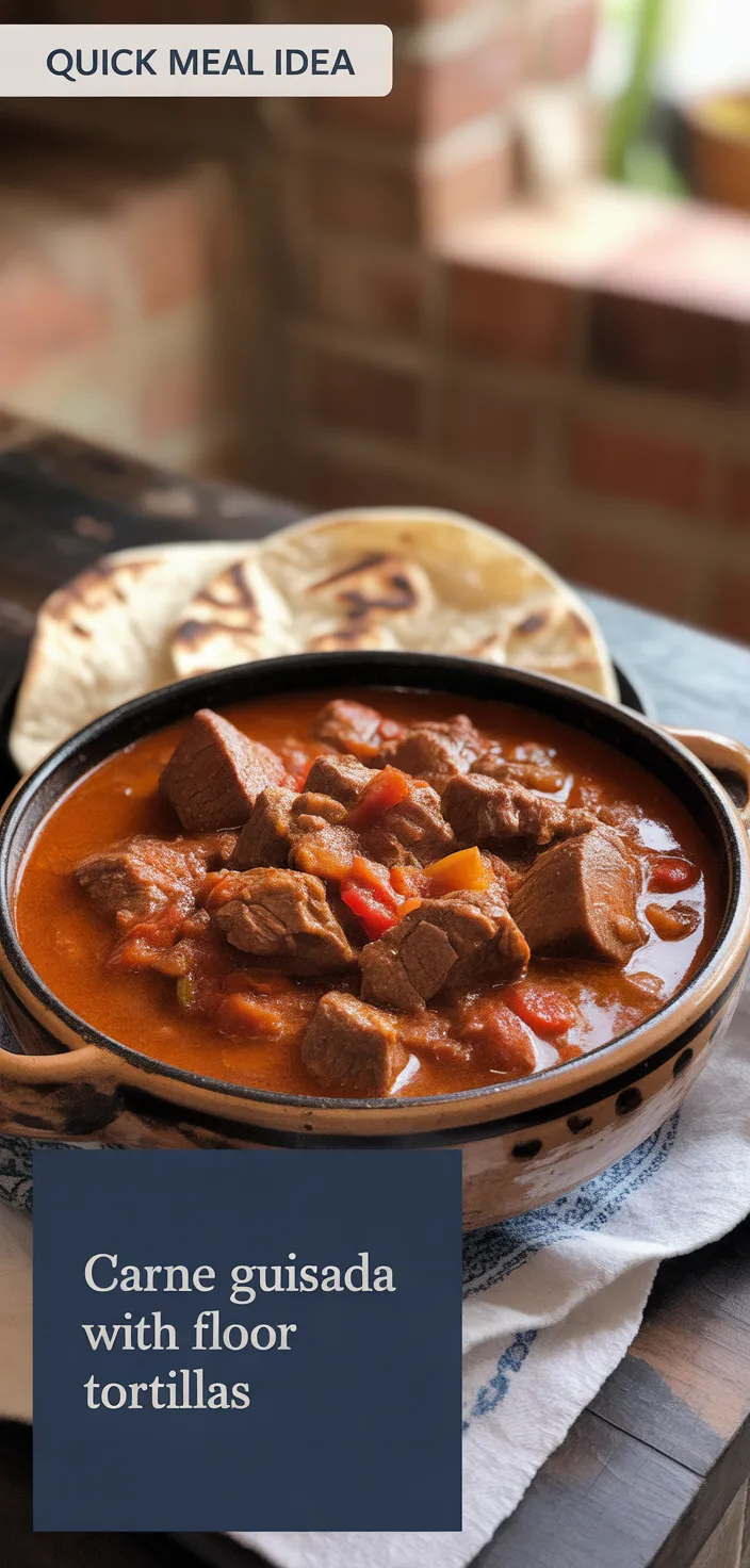 A photo of Carne Guisada With Floor Tortillas Recipe