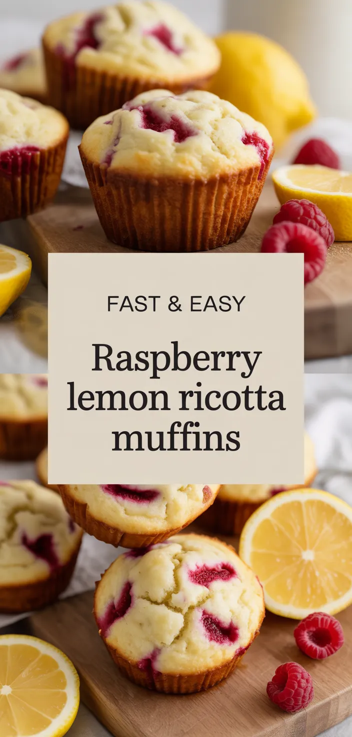 A photo of Raspberry Lemon Ricotta Muffins Recipe