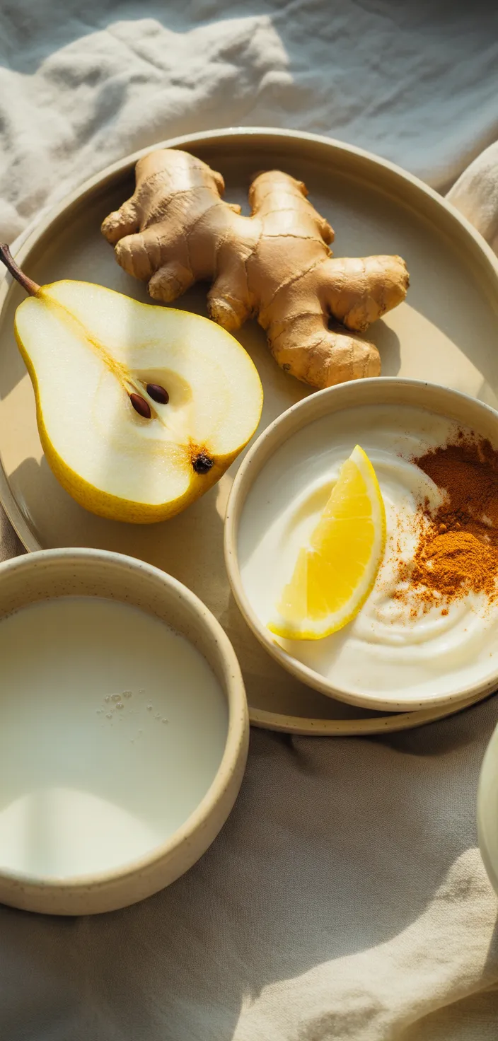 Ingredients photo for Pear Ginger Smoothie Recipe (from Anti
