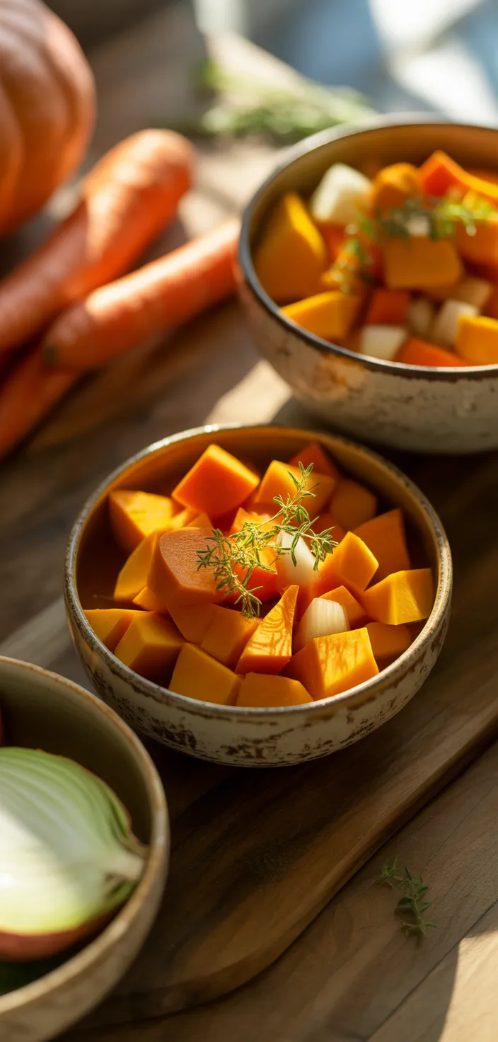 Ingredients photo for Roasted Pumpkin & Sweet Potato Soup Recipe