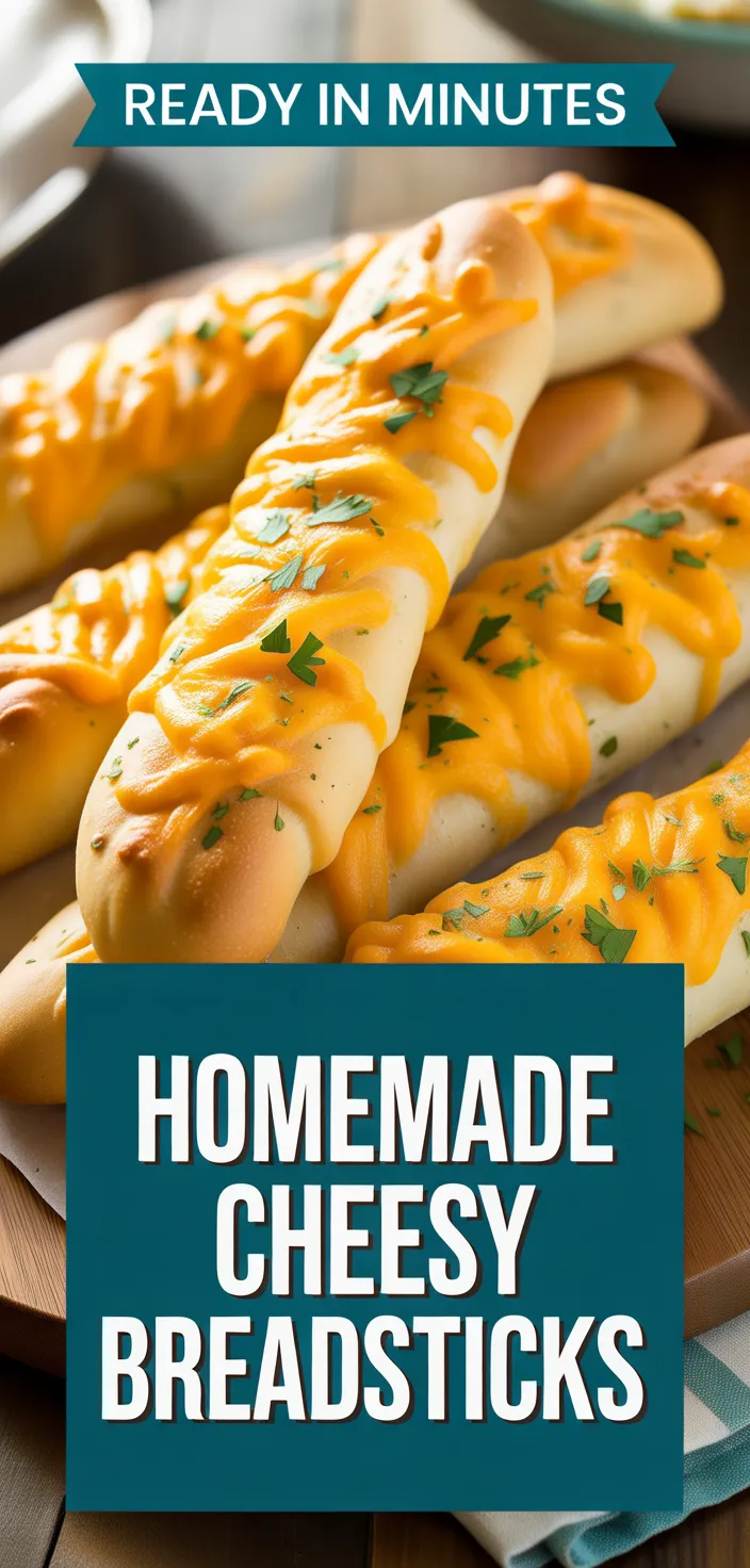 A photo of Homemade Cheesy Breadsticks Recipe